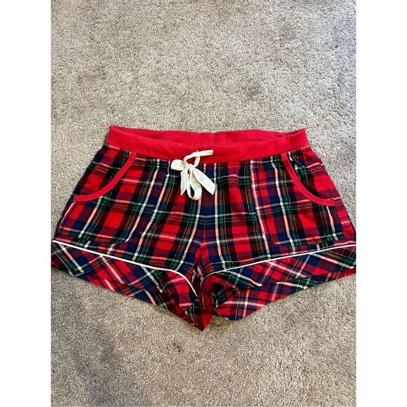 PINK Victoria's Secret Pants - Vintage 00s Victorias Secret Plaid Red Shorts SMALL